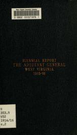 Report of the Adjutant General of West Virginia 1914/1916_cover