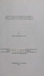 Constituency and the analysis of legislative politics: a study of the United States House of Representatives in the eighty-eight Congress_cover