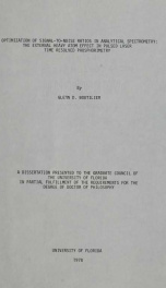 Optimization of signal-to-noise ratios in analytical spectrometry : the external heavy atom effect in pulsed laser time resolved phosphorimetry_cover