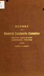 Report of Historical landmarks committee of the Native daughters golden West_cover