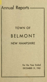 Town of Belmont, New Hampshire : annual report 1961_cover