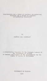 Requirements for a model of customer environmental behavior and a theory of customer environmental perception_cover