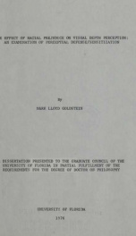 The effect of racial prejudice on visual depth perception : an examination of perceptual defense/sensitization_cover