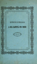 Le feste di Ferrara a Sua Santità Pio Nono_cover