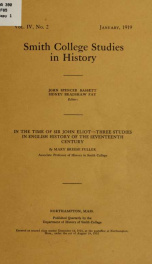 In the time of Sir John Eliot three studies in English history of the seventeenth century_cover