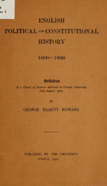 English political and constitutional history, 1600-1900_cover