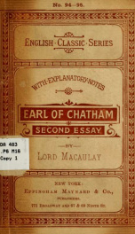 William Pitt, earl of Chatham. Second essay_cover