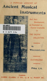 A popular account of ancient musical instruments and their development, as illustrated by typical examples in the Galpin collection at Hatfield, Broad Oak, Essex_cover