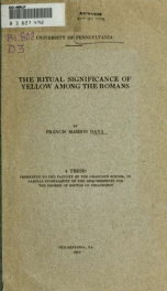 The ritual significance of yellow among the Romans_cover