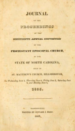 Journal of the proceedings of the annual convention of the Protestant Episcopal Church in the state of North-Carolina [serial] 19th(1835)_cover