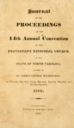Journal of the proceedings of the annual convention of the Protestant Episcopal Church in the state of North-Carolina [serial] 14th(1830)_cover
