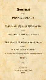 Journal of the proceedings of the annual convention of the Protestant Episcopal Church in the state of North-Carolina [serial] 13th(1829)_cover