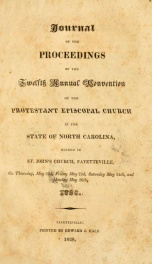 Journal of the proceedings of the annual convention of the Protestant Episcopal Church in the state of North-Carolina [serial] 12th(1828)_cover