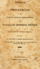 Journal of the proceedings of the annual convention of the Protestant Episcopal Church in the state of North-Carolina [serial] 10th(1826)_cover