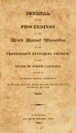 Journal of the proceedings of the annual convention of the Protestant Episcopal Church in the state of North-Carolina [serial] 9th(1825)_cover