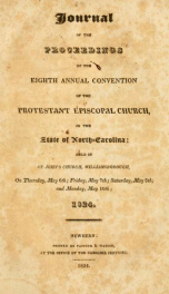Journal of the proceedings of the annual convention of the Protestant Episcopal Church in the state of North-Carolina [serial] 8th(1824)_cover