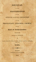 Journal of the proceedings of the annual convention of the Protestant Episcopal Church in the state of North-Carolina [serial] 7th(1823)_cover