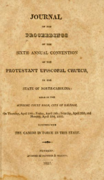 Journal of the proceedings of the annual convention of the Protestant Episcopal Church in the state of North-Carolina [serial] 6th(1822)_cover