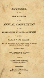 Journal of the proceedings of the annual convention of the Protestant Episcopal Church in the state of North-Carolina [serial] 4th(1820)_cover