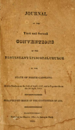 Journal of the ... conventions of the Protestant Episcopal Church in the state of North-Carolina [serial] 1st/2nd (1817/1818)_cover