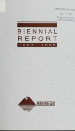 Biennial report of the Montana Department of Revenue for the period ... 1994-96_cover