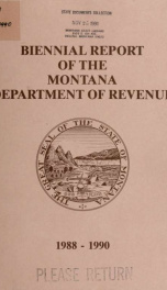 Biennial report of the Montana Department of Revenue for the period ... 1988-90_cover