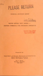 Western Montana trout growers : proposed commercial fish processing cooperative 1979?_cover