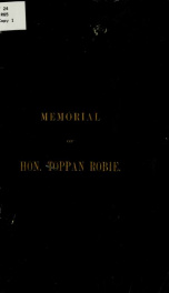 Memorial of Hon. Toppan Robie_cover