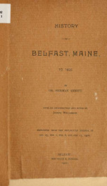 History of Belfast, Maine, to 1825_cover