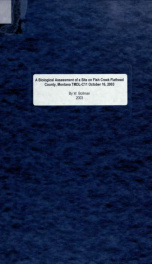 A biological assessment of a site on Fish Creek, Flathead County, Montana : TMDL-C11 October 16, 2003 2003_cover