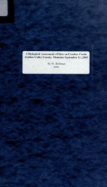 A biological assessment of sites on Careless Creek, Golden Valley County, Montana : September 11, 2003 2004_cover