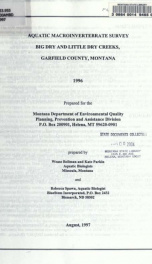 Aquatic macroinvertebrate survey : Big Dry and Little Dry Creeks, Garfield County, Montana : 1996 1997_cover