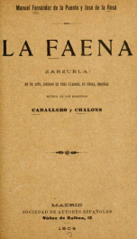 La faena : zarzuela en un acto, dividido en tres cuadros, en prosa_cover