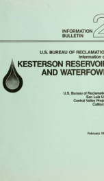 Information on Kesterson Reservoir and waterfowl_cover