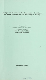 Design and incentives for cooperative solutions to water problems in the San Joaquin Valley_cover