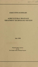 Agricultural drainage treatment technology review : executive summary_cover