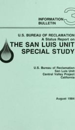 A status report on the San Luis Unit special study_cover