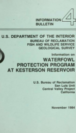 Information on waterfowl protection program at Kesterson Reservoir_cover