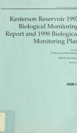 Kesterson Reservoir 1997 biological monitoring report and 1998 biological monitoring plan_cover