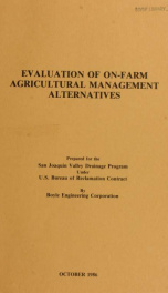 Evaluation of on-farm agricultural management alternatives_cover