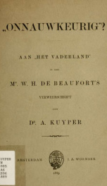 Onnauwkeurig? Aan "Het vaderland" in zake Mr. W.H. de Beaufort's verweerschrift_cover