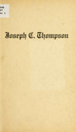 Joseph C. Thompson: a tribute_cover