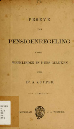 Proeve van pensioenregeling voor werklieden en huns gelijken_cover