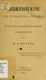 Kerkvisitatie te Utrecht in 1868, met het oog op den kritieken toestand onzer kerk_cover