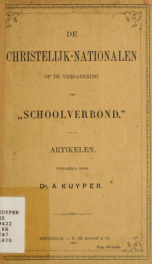 De Christelijk-nationalen op de vergadering van 'Schoolverbond' : artikelen_cover