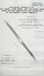 Biological integrity of Mill Creek, Pine Creek and Tom Miner Creek based on the composition and structure of the Benthic algae community 2000_cover