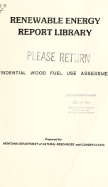 Residential wood fuel use assessment 1984_cover