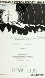 Livingston wind shear and turbulence study : milestone no. 5, final report 1987 V. 1_cover