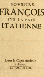 Sovspirs françois, sur la paix italienne_cover