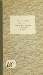 The first chapter of Genesis : a reply and a postscript_cover